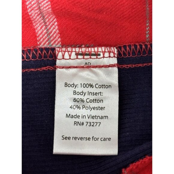 Sonoma Womens Plaid Button-Down Tunic Shirt M Red & Navy Cotton/Polyester - Picture 5 of 5